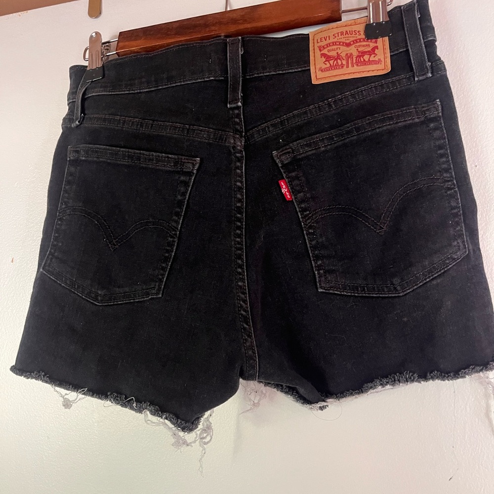 Levi's Black Washed Denim Cutoff Shorts